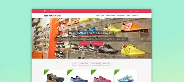 Footwear theme for a shoe store