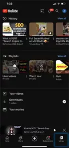 Access the video in the ‘Library’ or ‘Downloads’ section of the YouTube app.