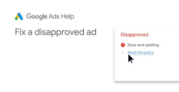 fix a disaaproved ad