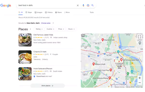 landing page according to location