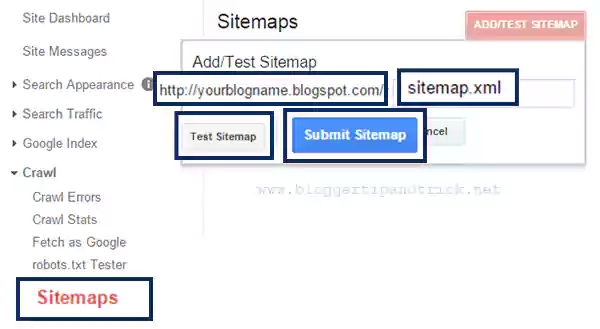 Add-manage and test your Sitemap file in the Crawl section of Search Console Tool