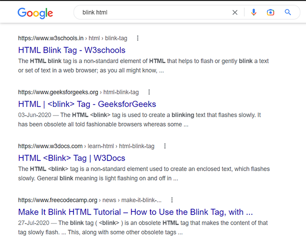 Blink HTML1