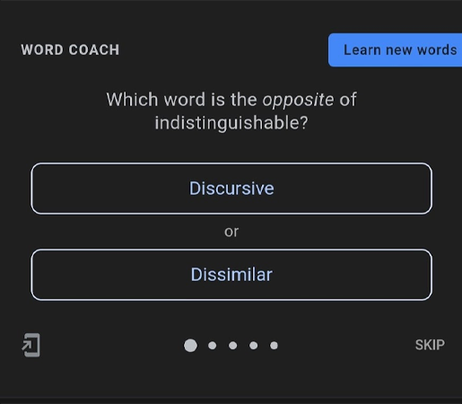 Google Word coach