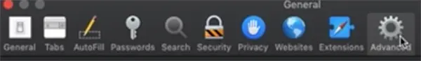 advanced on safari tab