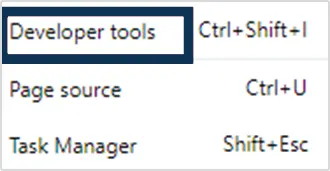 developer tool on opera
