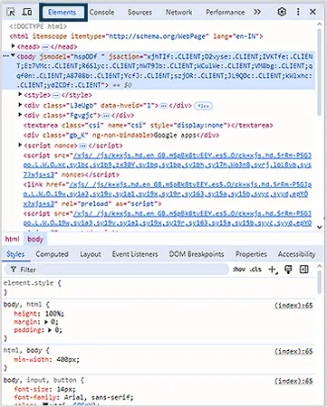 element tool on opera