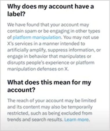 Labelled accounts on X