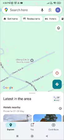 go to the location you want to pin