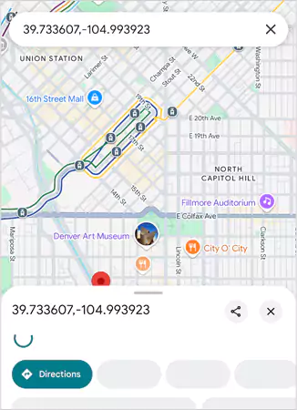 pin a location on google maps