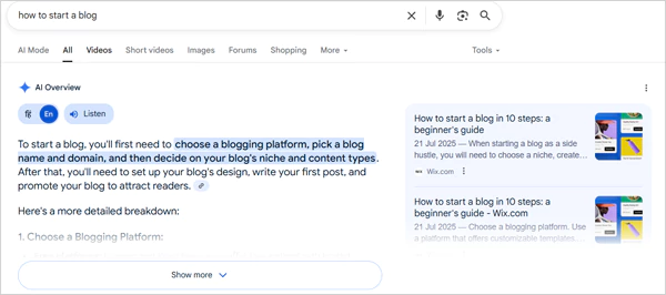 How to start a blog AI overview