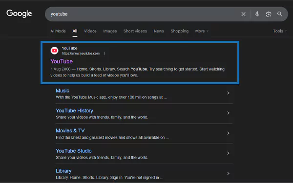 Open YouTube on your device