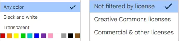 Preferences for Color and Usage rights