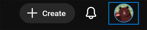Click on YouTube account profile picture
