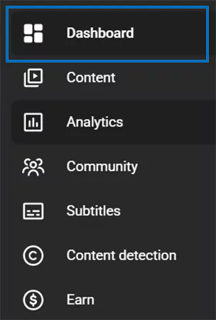 Click on the Dashboard