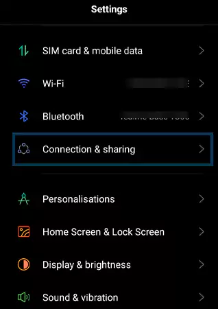 Connection-and-Sharing-option-on-Android