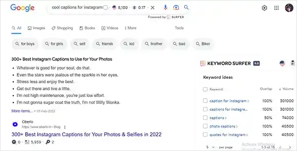 Cool Captions for Instagaram