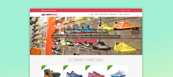 Footwear theme for a shoe store