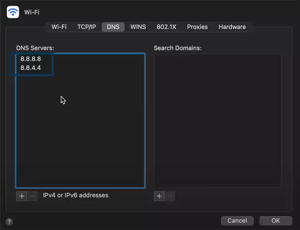 Google-DNS-server-codes-in-MacBook
