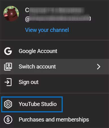 Head over to YouTube Studio from the drop down menu
