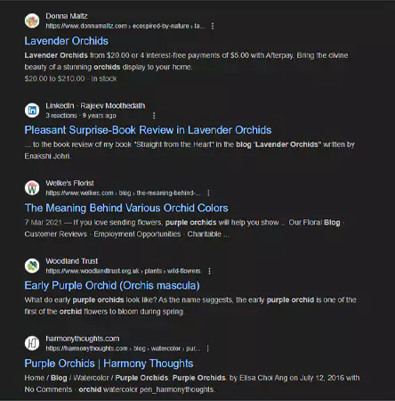 Lavender-Orchids-First-Page-SERP