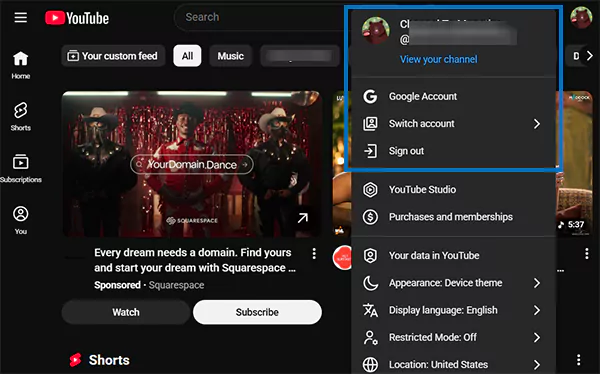 Sign in to your YouTube accounts