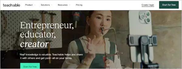 The-Teachable-web-page