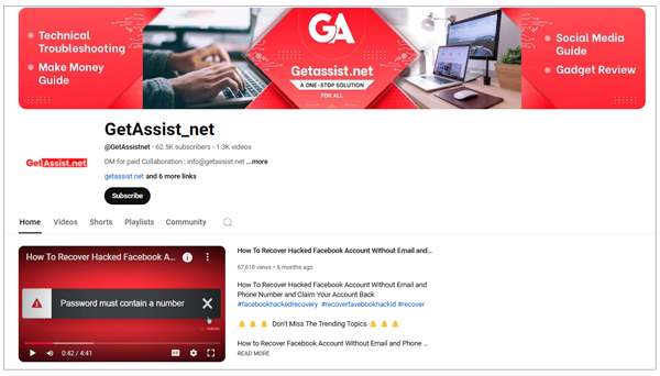 YouTube Channel GetAssist Case Study