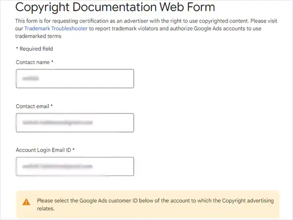copyright-web-document-form