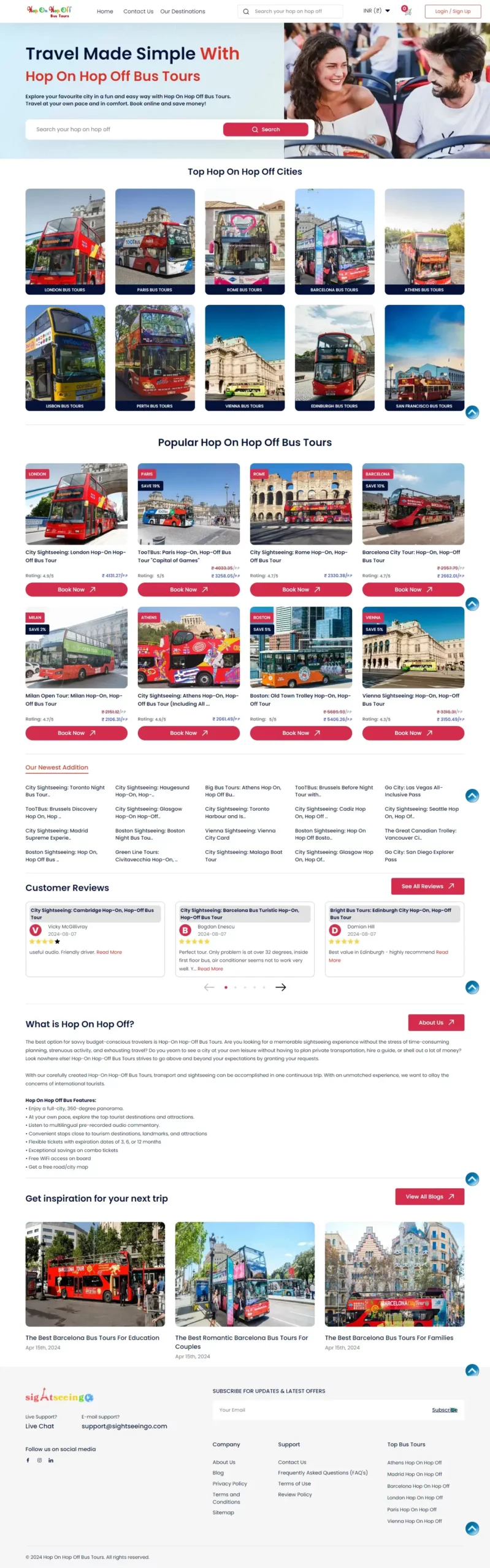 Hop on Hop Off Bus tours