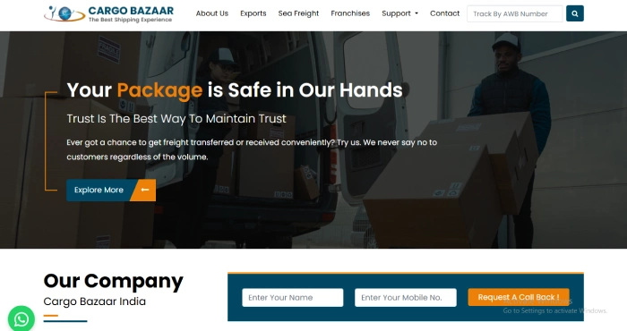 Cargo Bazaar India Website Development Case Study