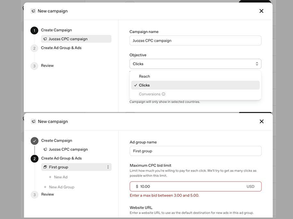 Create an Ad Group