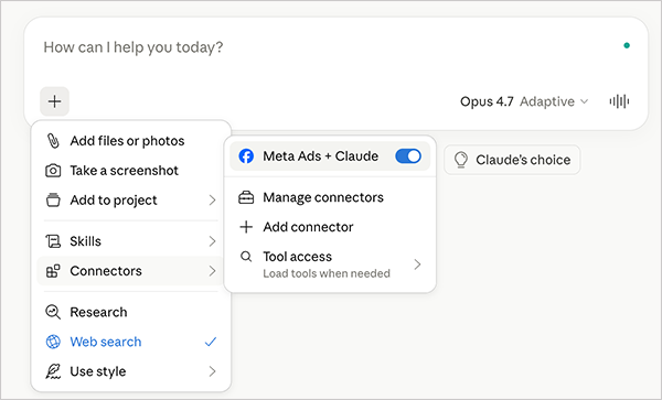 Ensure your Meta connector toggle is on