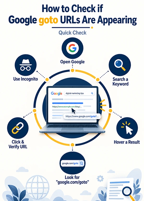 How to Check if Google goto URLs Are Appearing
