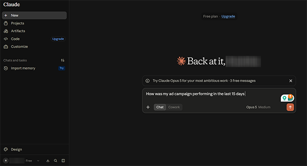 Start using the Meta Ads MCP by using a natural language prompt